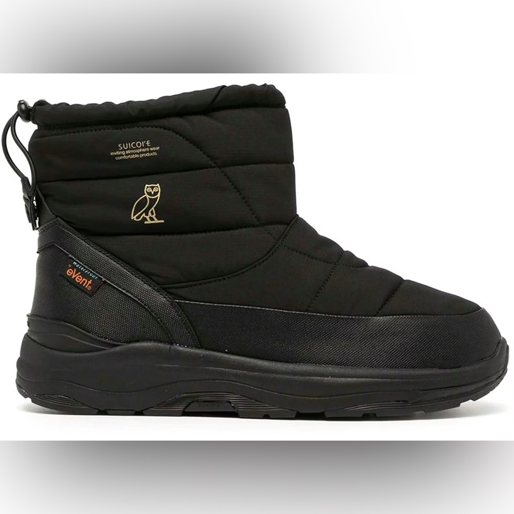 Suicoke OVO x Bower Black Quilted 3M Evan Ankle Boots, night black,10